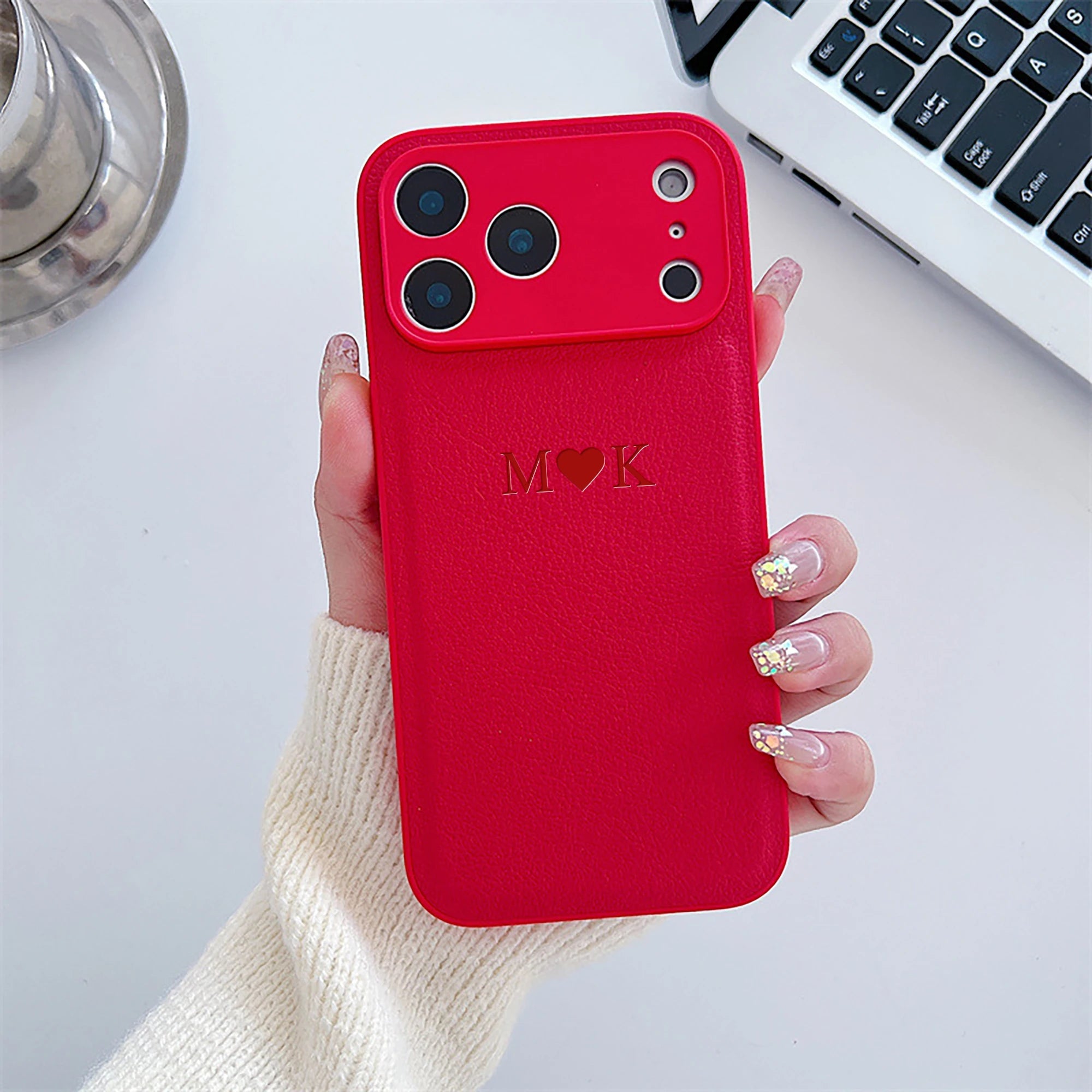 Personalized Luxury Customized Name 3D DIY Hot Engrave Faux Leather Phone Case For iPhone 17 16 15 14 13 Pro Max Plus Air TechVisio