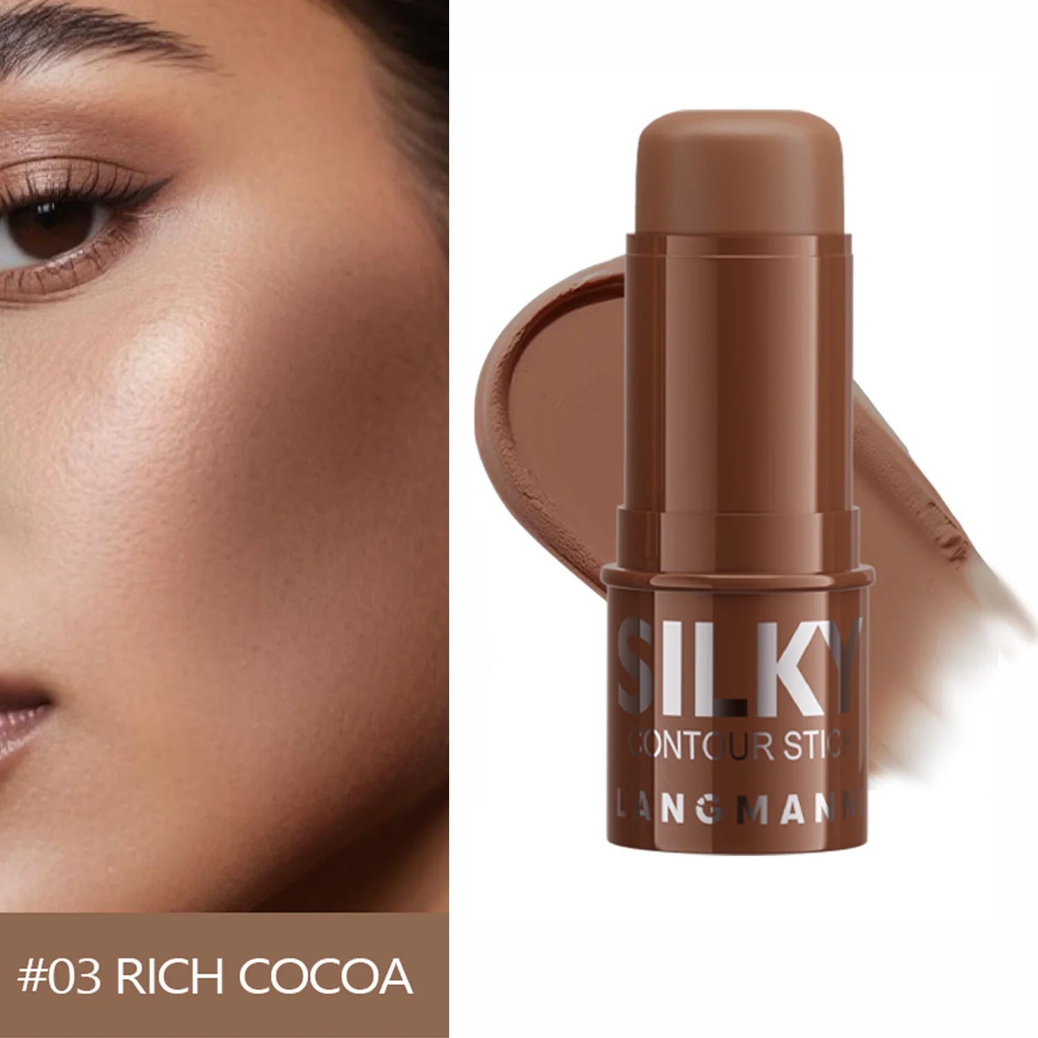 LANGMANNI Tri-Color Multi-Functional Face Brightening Contour Stick Contouring & Brightening Skin-Perfecting Stick TechVisio
