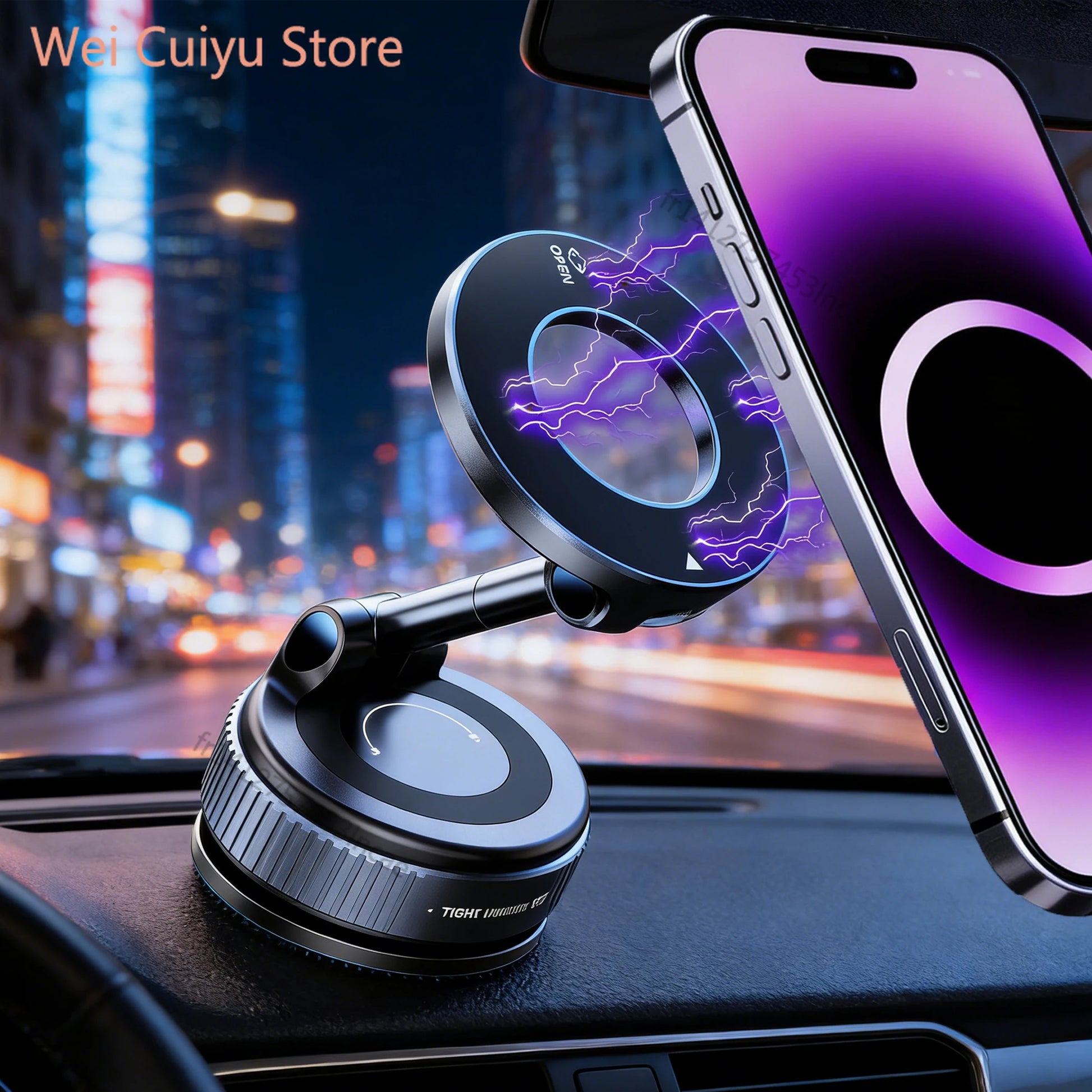 Support Téléphone Magnétique NUOYING – 360° | Ventouse | Voiture & Bureau