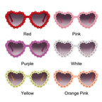 Cute Heart-Shaped Daisy Sunglasses for Kids Aged 3-18 Years Sun Protection Flower Sun Glasses Vintage Children Shades TechVisio