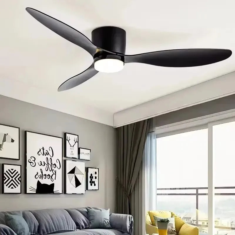 42 52 Inch Ceiling Fans With Lights Led 3 Color 6 Speeds DC Motor Fans Remote Control Low Floor Decorative Fans With Lighting TechVisio