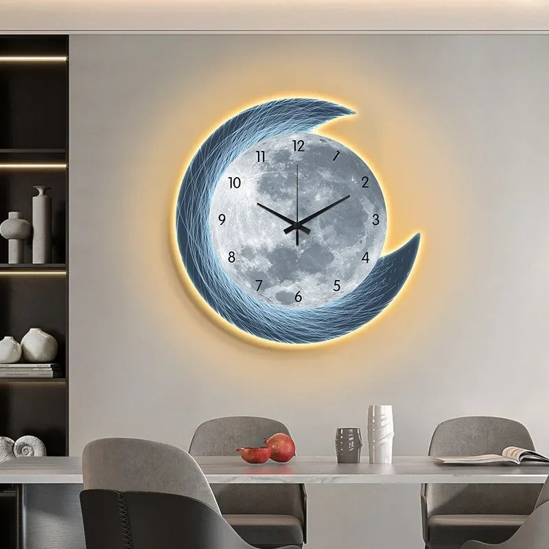 Horloge Murale LED Lune & Terre Acrylique Silencieuse – 40cm ou 50cm TechVisio