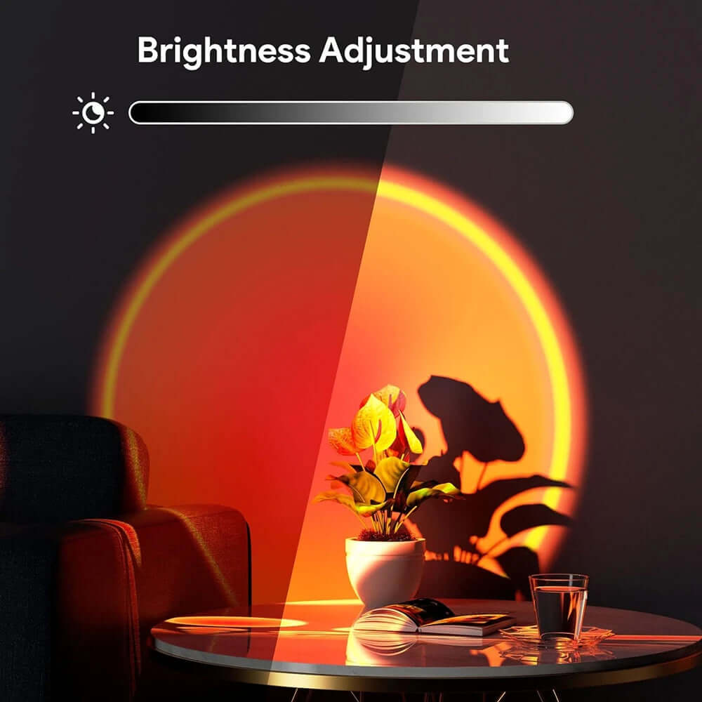Lampe Projection Coucher de Soleil LED 16 Couleurs – 4 Modes, Télécommande TechVisio