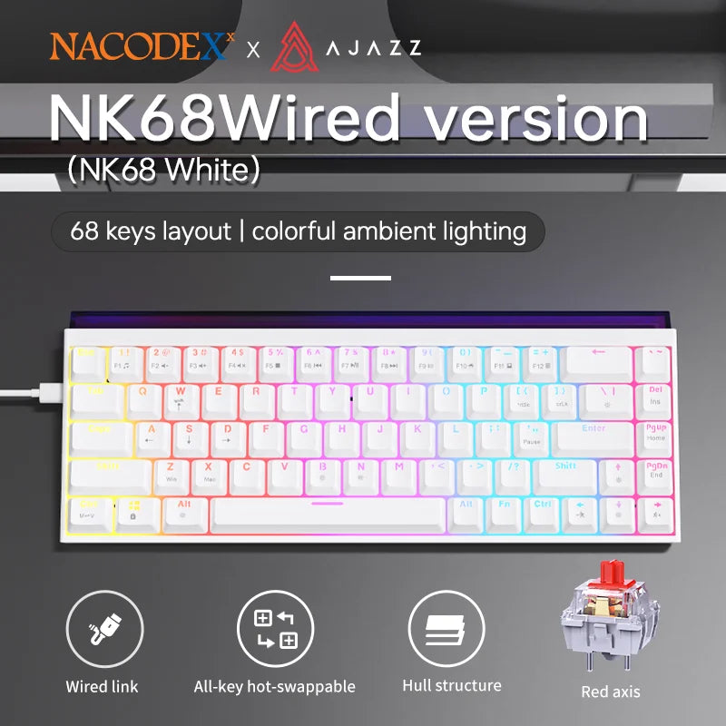 AJAZZ NK68 – 68-Key Hot-Swap RGB Mechanical Keyboard