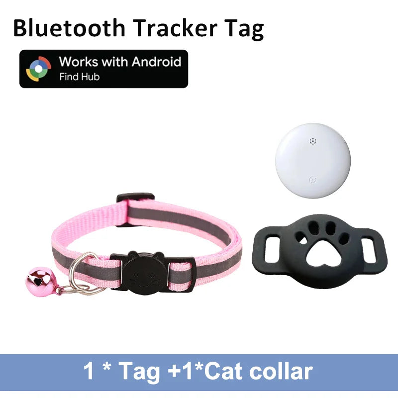Bluetooth Tracker Compatible with Google Find My (Android Only), Tracker for Pets, Cat Location Tracker with Holder, Cat Collar TechVisio