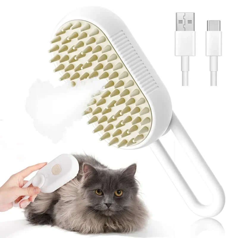 1~2pcs Steam Pet Brush 3-in-1 Massage Dog Steamy Brush Spray Beauty Tangled and Loose Hair Removal Cats Grooming Comb Dogs TechVisio
