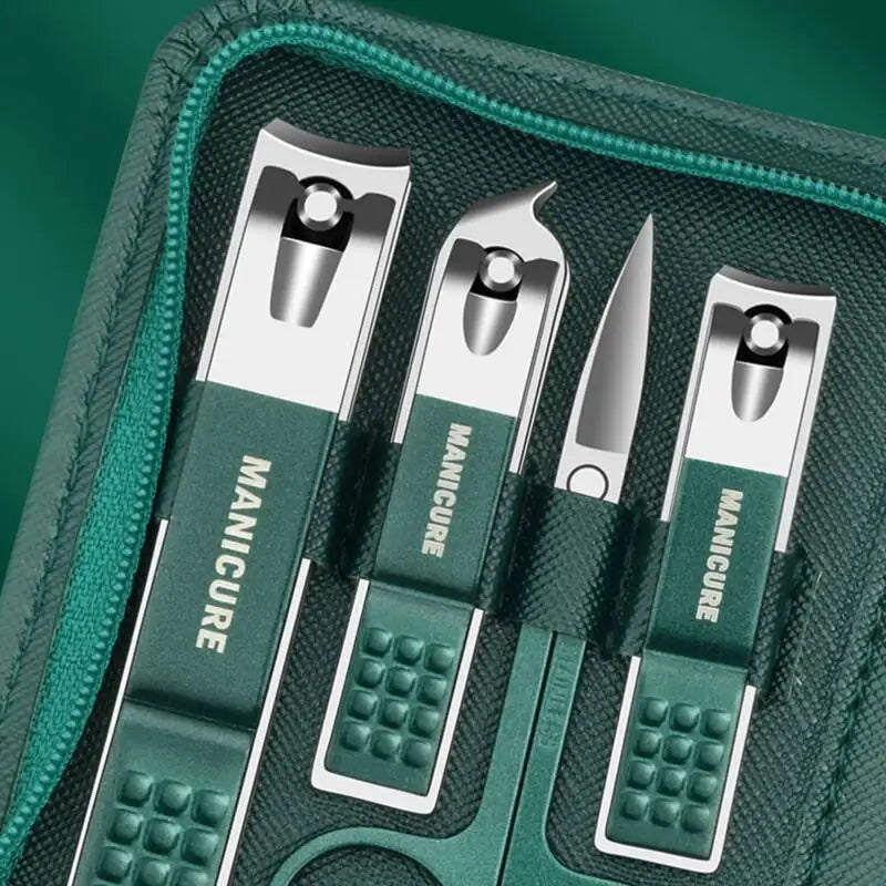 6-9 Pcs Manicure Set With Leather Case Professional Foot And Face Care Tool Kits Stainless Steel Nail Clipper Sets Gift TechVisio