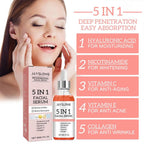 5 In 1 Fade fine lines Firming Face Serum Moisturizing brightning Vitamin C Hyaluronic Acid Facial Serum Shrink Pores Skin Care TechVisio