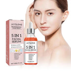 5 In 1 Fade fine lines Firming Face Serum Moisturizing brightning Vitamin C Hyaluronic Acid Facial Serum Shrink Pores Skin Care TechVisio