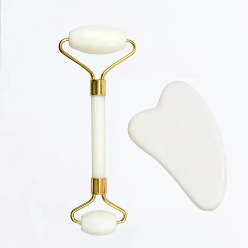 Rouleau de Jade & Gua Sha Pierre Naturelle – Massage Visage & Corps