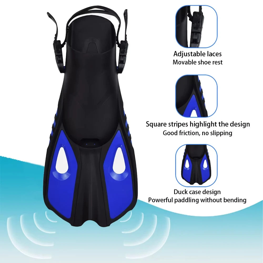 Mask Snorkel Fin Set Panoramic View Snorkel Mask Adjustable Dive Flipper Dry Top Snorkel and Travel Bag Snorkel Gear for Adults TechVisio