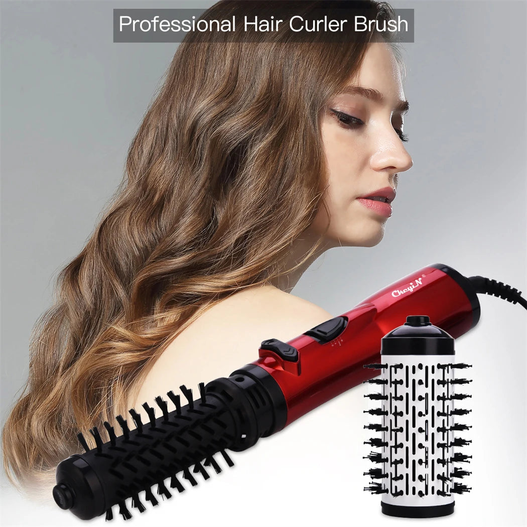 Brosse Soufflante Rotative 2-en-1 – Lissage & Boucles, 750W, Céramique