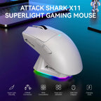 Attack Shark X11 – Souris Gaming Sans Fil 22000 DPI RGB TechVisio