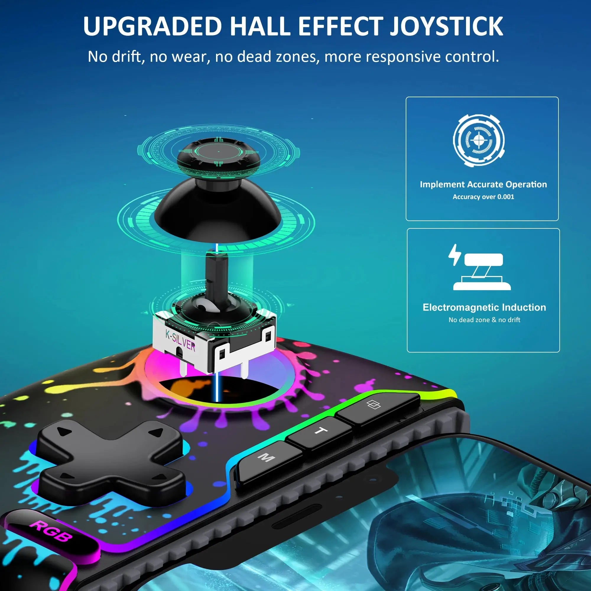 Manette Mobile Gaming BEBONCOOL – Hall Effect | Bluetooth | RGB | iPhone & Android TechVisio