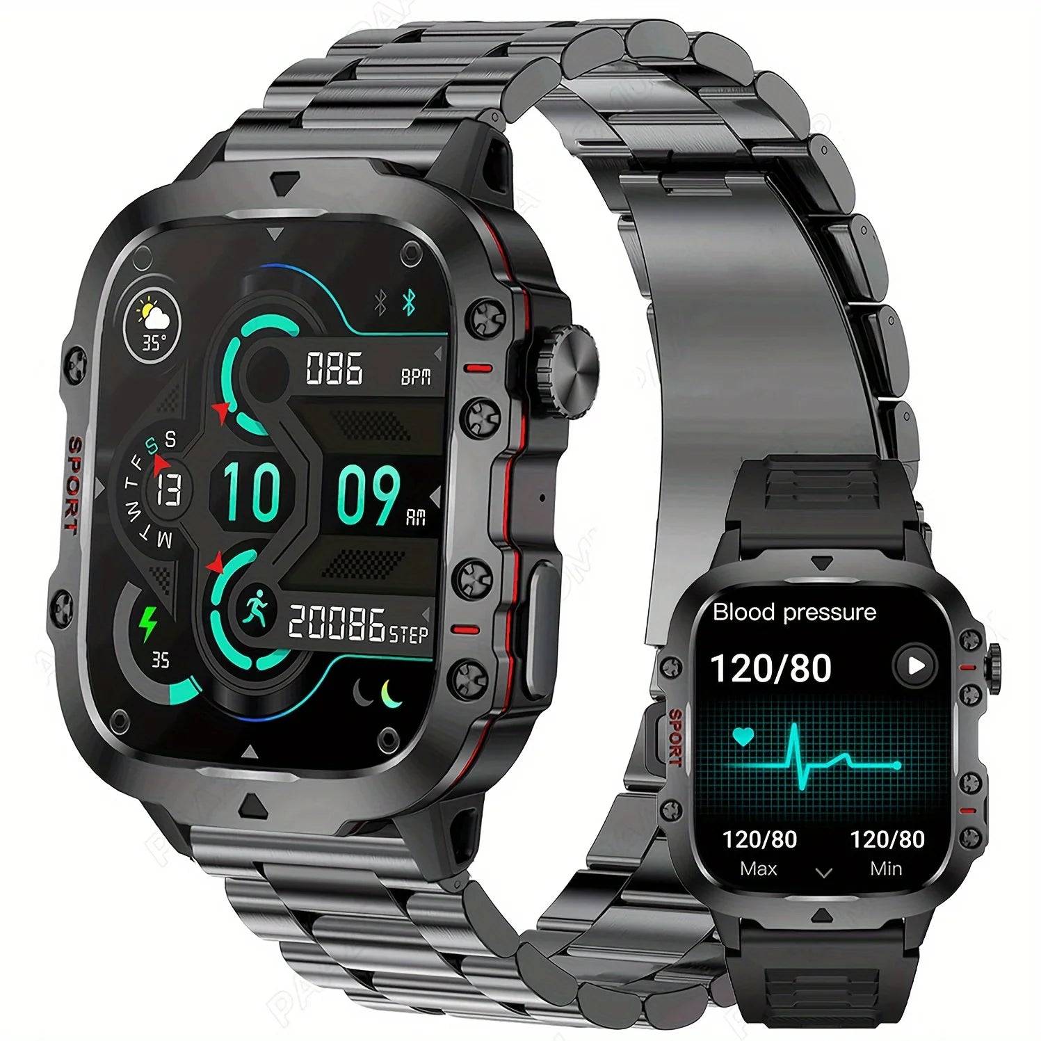 Montre Connectée LIVLOV – IA | Écran HD 1,96" | 100+ Sports | BT5.2