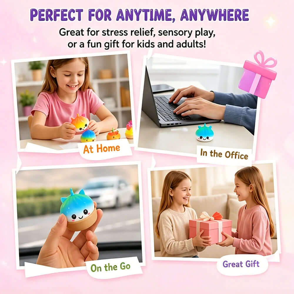 Jumbo Unicorn Bao Bun Squishy Toy Slow Rising Squeeze Fidget Sensory Stress Relief Simulation Fake Food Office Desk Gadget TechVisio