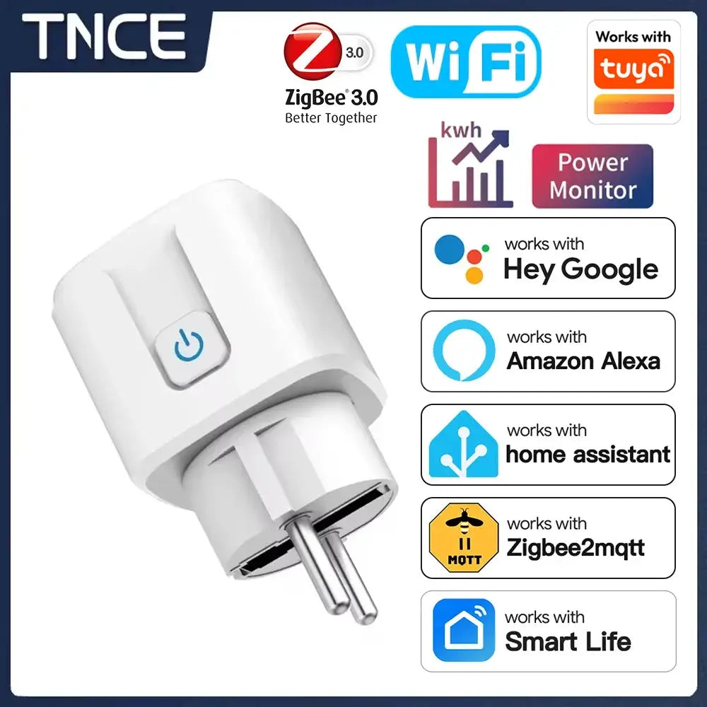 Prise Connectée TNCE Tuya – WiFi/Zigbee 3.0 | 16A/20A | Alexa Google Home TechVisio