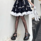 Lolita Girls Cute Pentacle Print Tights Women Sexy Gothic Punk Magical Five-Pointed Star Mesh Fish Net Pantyhose Body Stockings TechVisio