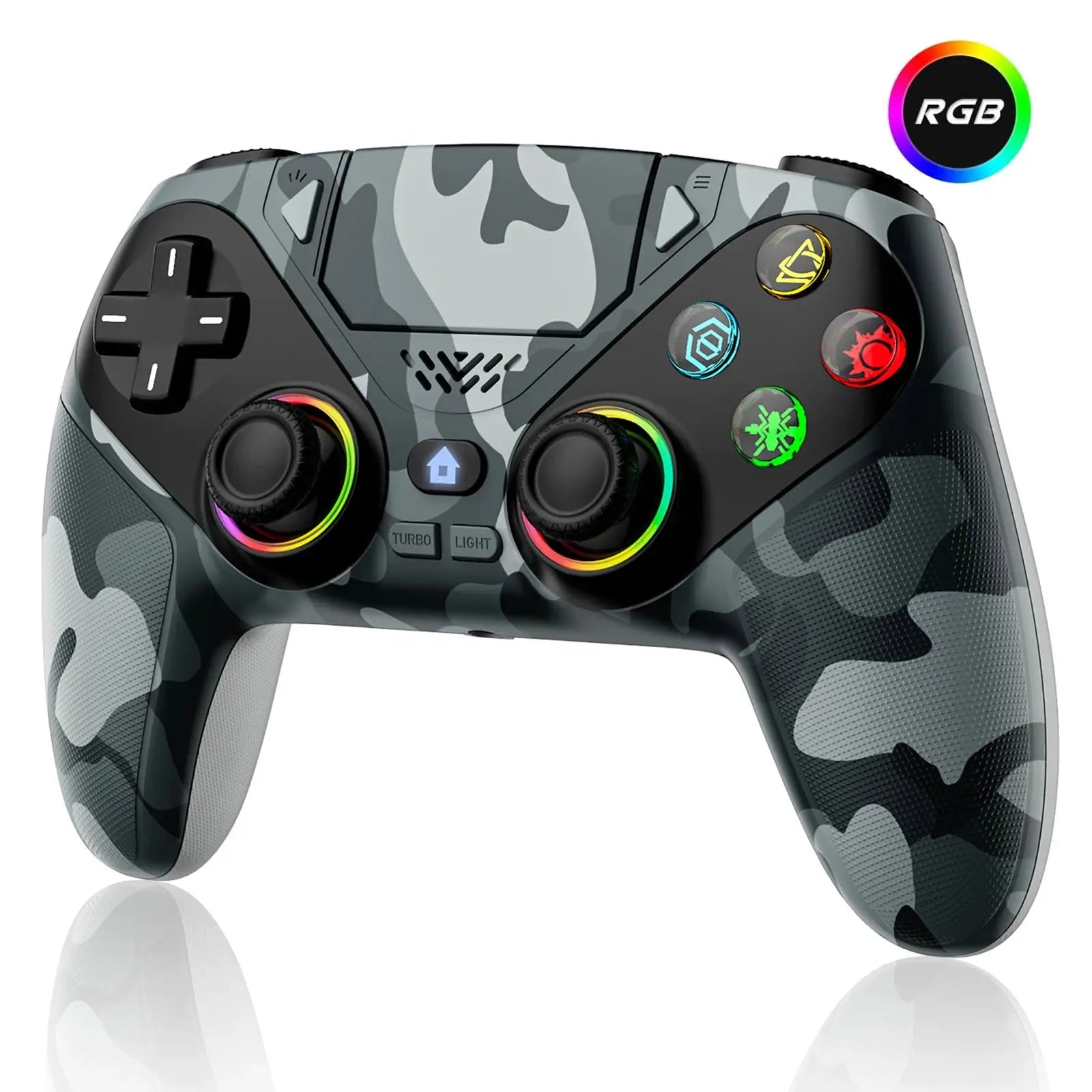 Manette PS5/PC Sans Fil RGB Gamromb – Gyroscope 6 Axes, Anti-Drift, Turbo, Macro TechVisio