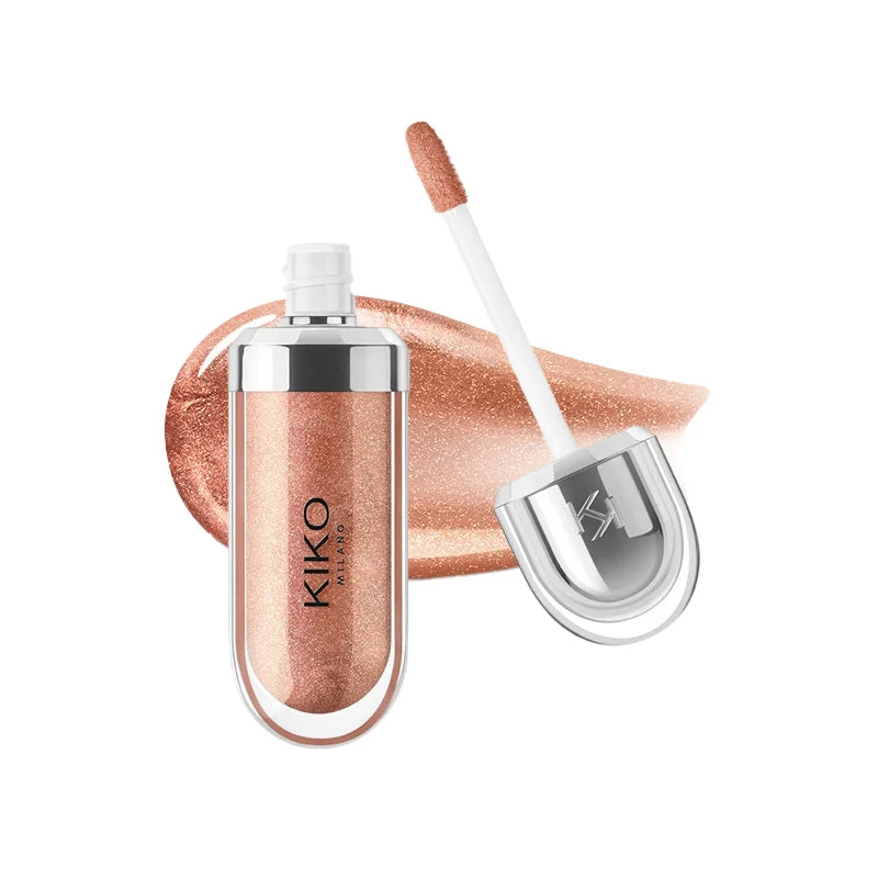 Original Kiko 3D Mirror Lip Glaze Waterproof Non Fading and Non Stick Cup Gentle Bean Paste Color Fine Shiny Point Charm Red TechVisio