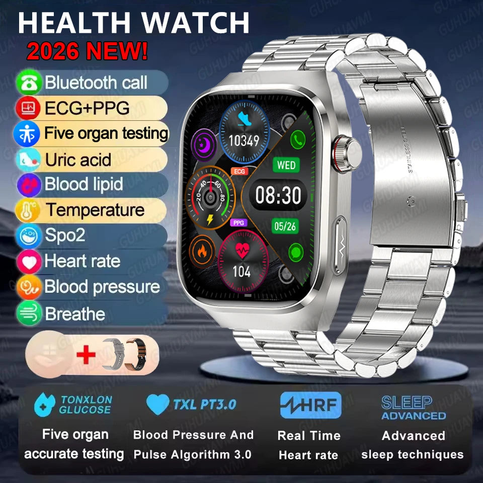 Smartwatch Gesundheit KI – EKG, SpO2, AMOLED, IP68