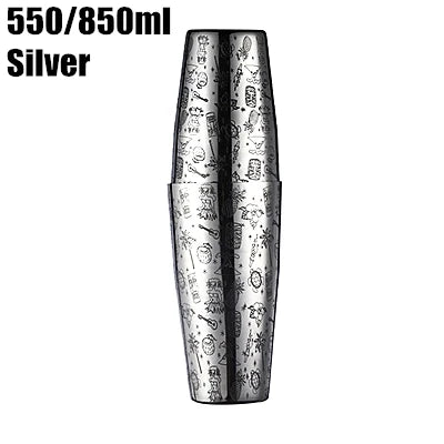 Stainless Steel Cocktail Boston Bar Shaker: 2-piece Set: 18oz Unweighted & 28oz TechVisio