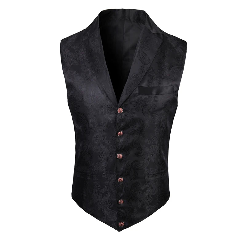 2025 New High-end Suit Collar Jacquard White Vest for Men, Black Sleeveless Waistcoat,navy Blue Billiards Uniform,magician Vests TechVisio