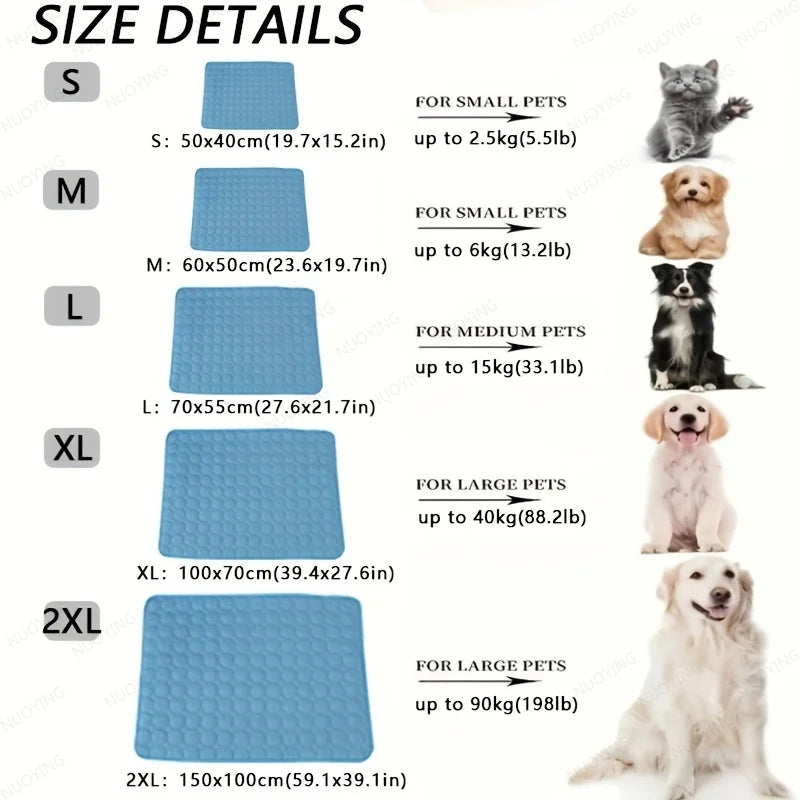 Extra Large Size Summer Pet Cooling Mat, Durable Ice Pad & Breathable Cool Bed, Comfortable Cool Blanket for Small Large Dogs Cats, Practical Pet Supplies for Home Sofa TechVisio