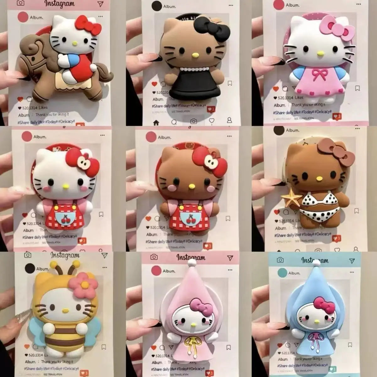 Support Téléphone Magnétique MagSafe Kawaii 3D – Silicone Pliable