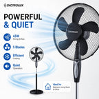 45W Standing Fan with Remote Control 43cm 5 Blades Floor Fan 3 Speeds 3 Modes Timer Oscillation Adjustable Height TechVisio