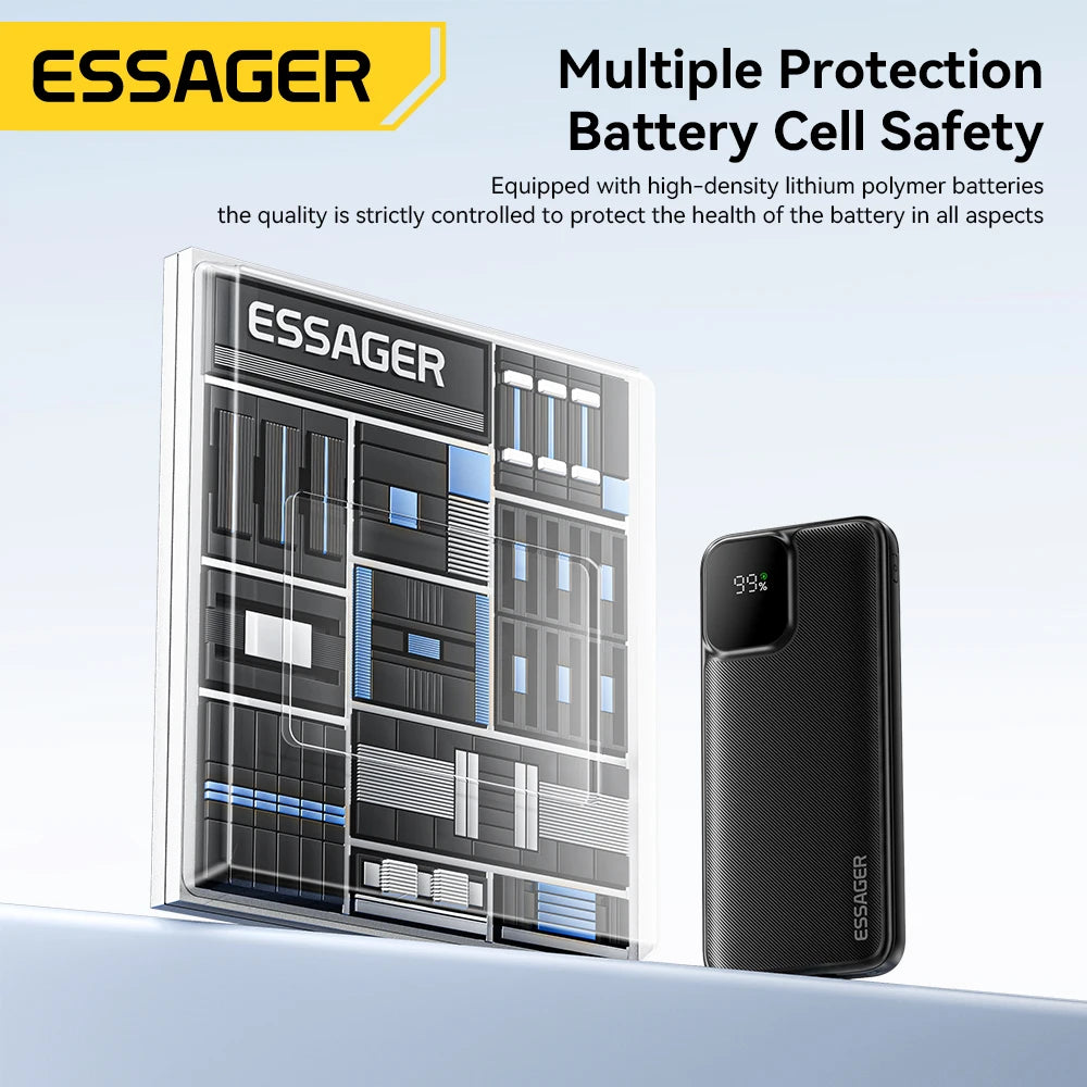 Batterie Externe ESSAGER – 10/20 000mAh | Câbles Intégrés | 22,5W