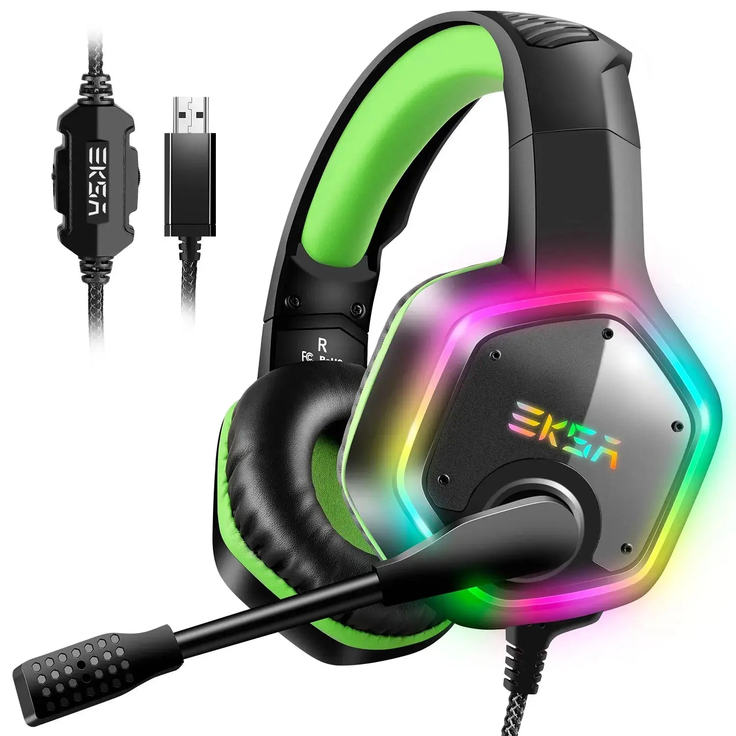 EKSA E1000 – Casque Gaming Surround 7.1 Micro RGB USB TechVisio