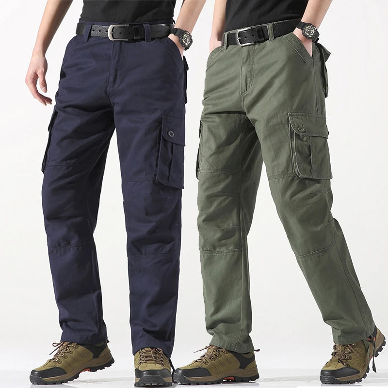 Male Cargo Pants Tactical Cotton Overalls Outdoor Utility Work Trousers Relaxed Fit Big Size Hombre Clothing TechVisio