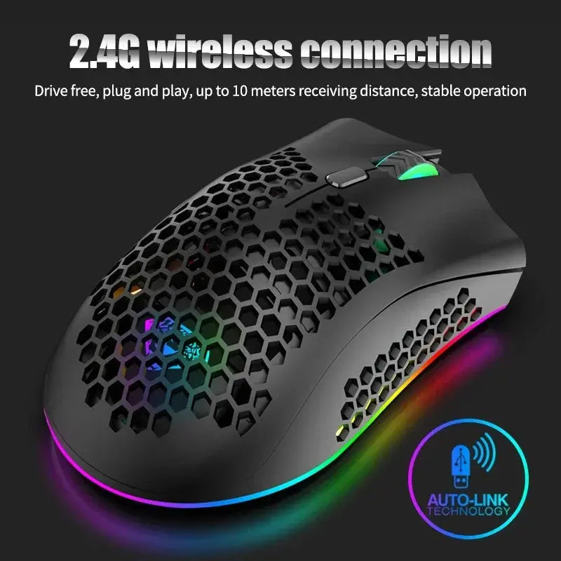 BM600 – Souris Gaming Sans Fil Honeycomb RGB 2.4GHz TechVisio