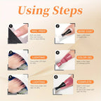 TARTU 12pcs 8ml Cat Eye Gel Nail Polish Set,  Nude Pink Red brown Glitter Gel Polish Kit, Soak Off Uv/Led, Nail Art DIY At Home TechVisio