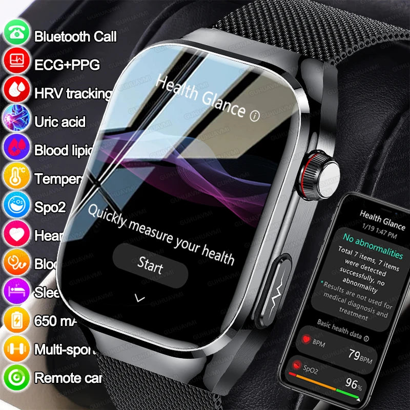 Smartwatch Gesundheit KI – EKG, SpO2, AMOLED, IP68
