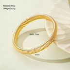 Bracelet Élastique Spiral Chunky – Or & Argent Femme Style Punk DAIPAN