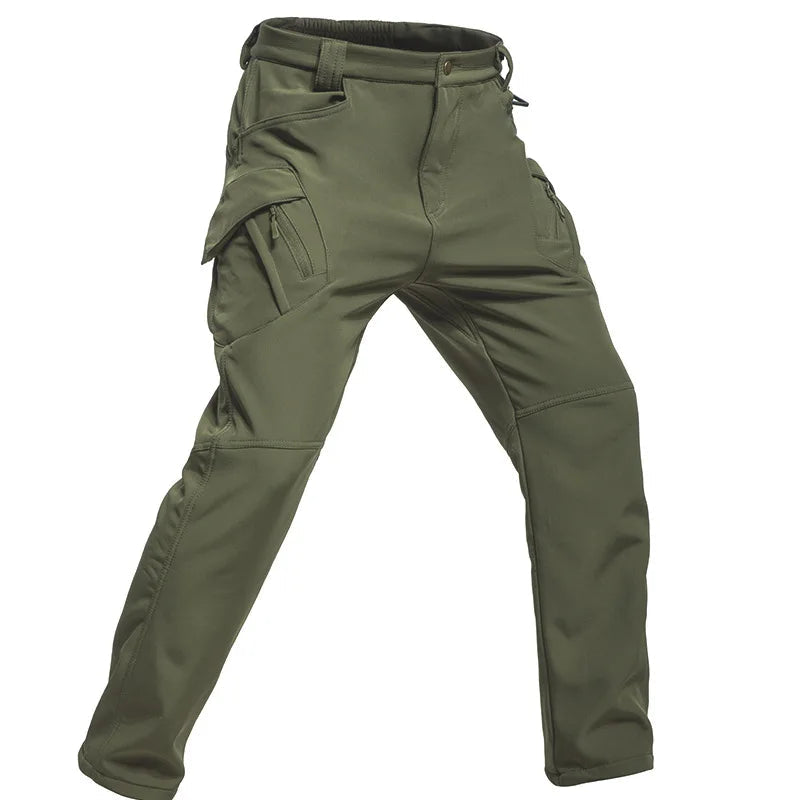 Men's Fleece Lined Winter Warm Tactical Pants Waterproof Hiking Casual Thermal Work Cargo Pants Insulated Skiing Outdoor Sports TechVisio