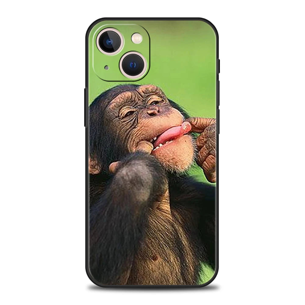 Luxury TPU Soft Phone Case For iPhone 17 Air 16E 16 11 15 14 Pro MAX 12 13 7 8 Plus X XR XS SE 2022 Cover Monkey TechVisio