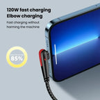 Câble USB-C Coudé 90° NNBILI – 120W | Nylon Tressé | Gaming TechVisio