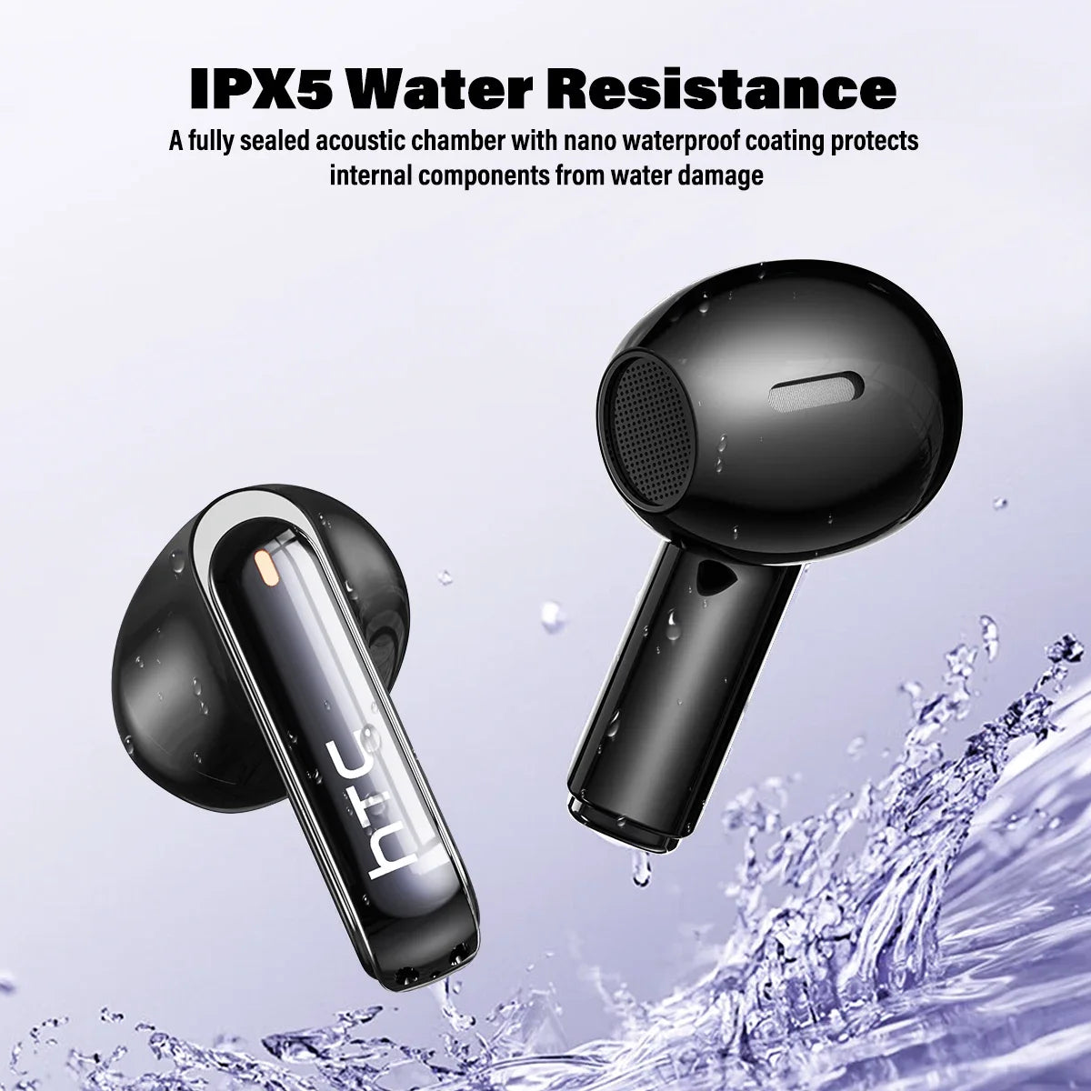 HTC NE70 – Cyberpunk TWS Earbuds | BT 6.0 | Touchscreen | 60h | Gaming