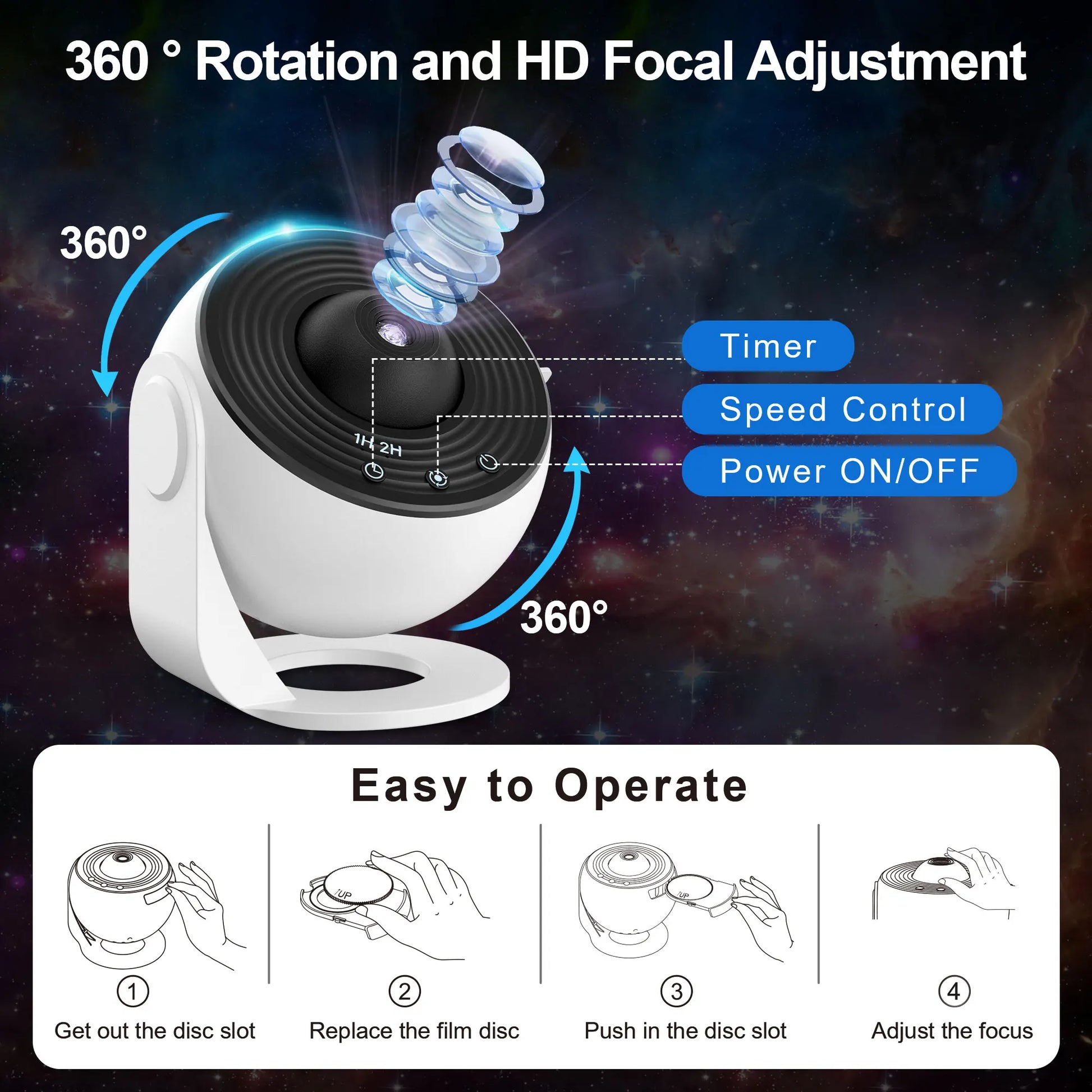 Mexllex – 13-in-1 Planetenprojektor HD 360° LED