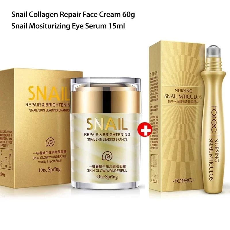 Skincare Snail Cream Collagen Cream Anti Aging Whiten Skin Face Cream Fade Dark Eye Circles Remove Eye Bags Eye Serum TechVisio