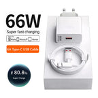6A 66W Super Fast EU Wall Charger For Huawei Mate 40 50 60 P50 Nova 8 9 10 Honor 90 100 X7 X8 X9 Magic Type C Charging USB Cable TechVisio