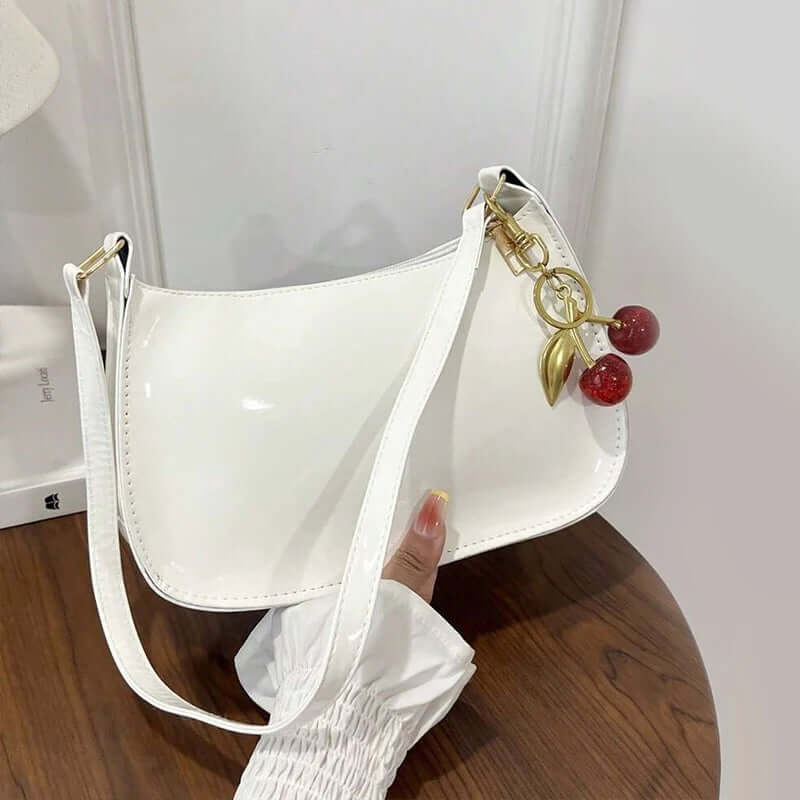 Sac à Main Femme Cuir PU Pendentif Cerise – Bandoulière Casual | 3 Coloris TechVisio