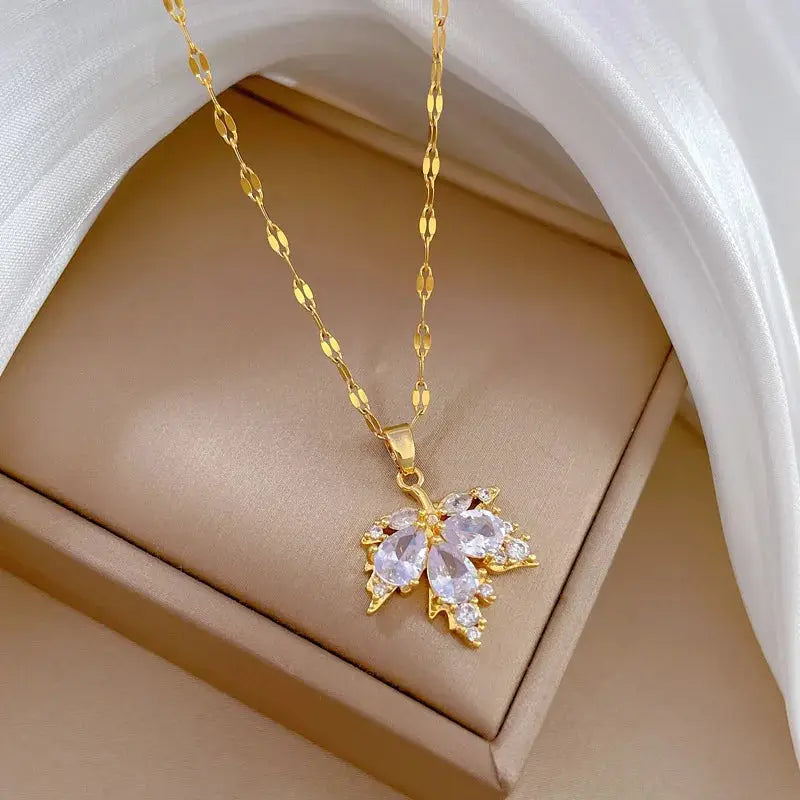 Collier  Zircon Doré ZAKOL
