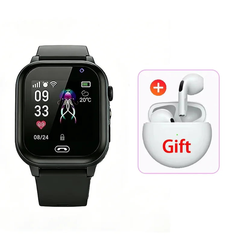 Lenovo 2026 New Kids 5G GPS Smart Watch SOS Video Call Sim Card HD Camera Waterproof Child Watch for Boys Girls Support Earphone TechVisio