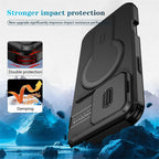 For Magsafe Magnetic Wireless Charging Case for IPhone 16 15 14 13 12 11 Pro Max Plus 16e Armor Stand Slide Lens Protector Cover TechVisio