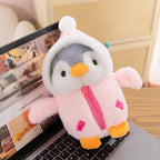 25cm Cute Penguin Plush Toy Baby Comforting Sleep Doll Fluffy Penguin Wearing Clothes Hats Stuffed Animal Pillow Birthday Gifts TechVisio
