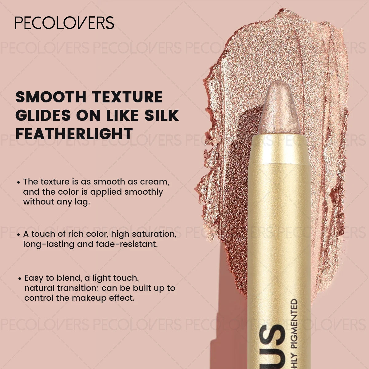 1 Pc Shimmer Eyeshadow Stick, Dual-ended Eyeshadow Pen, with Brush, Eye-catching Eye Makeup High Color Rendering, Concert Makeup TechVisio